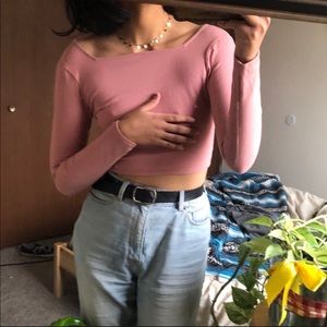 Urban Outfitters Pink Backless Crop Top